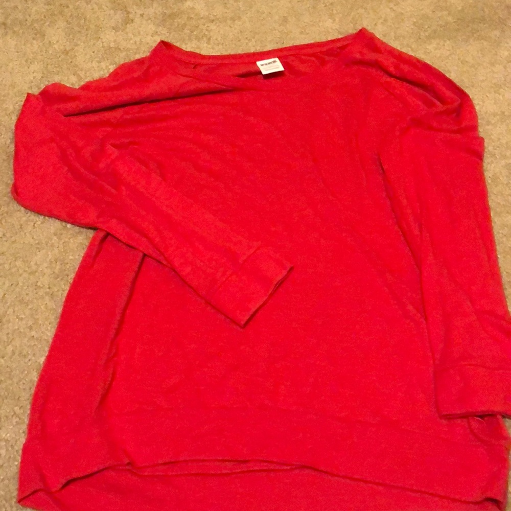 Pink red long sleeve shirt